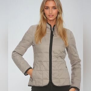 Ciao Milano Taupe & Black Quilted Jacket